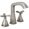 Delta Stryke Stainless Steel Finish Widespread Bathroom Faucet with Matching Drain and Cross Handles D357766SSMPUDST