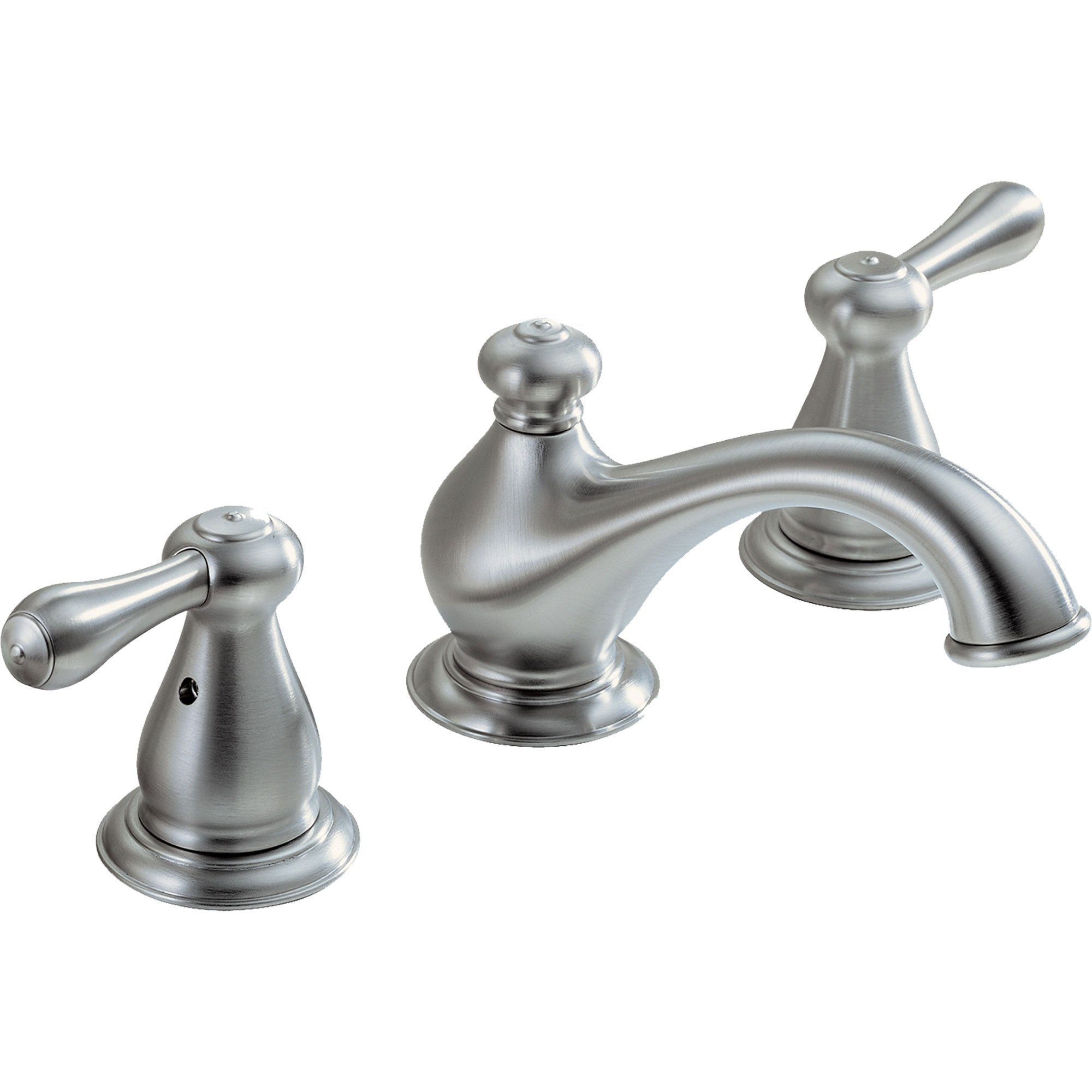 Delta Leland Mid Arc Stainless Finish Widespread Bathroom Sink Faucet 474231