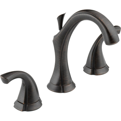 Delta Addison Collection Venetian Bronze Finish QUANTITY (2) Widespread Bathroom Sink Faucets and 24" Towel Bar Package D048CR