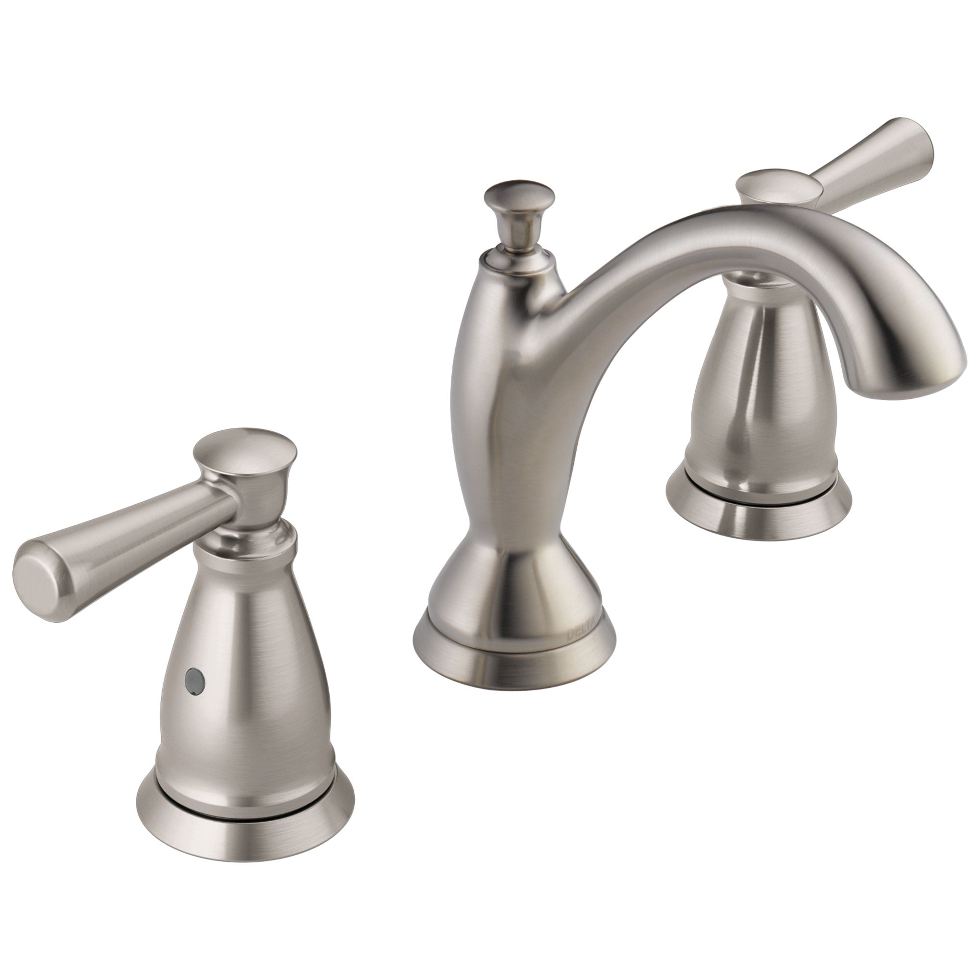 Delta Linden Collection Stainless Steel Finish Two Handle Widespread Lavatory Bathroom Sink Faucet with Metal Pop-up Drain D3593SSMPUDST