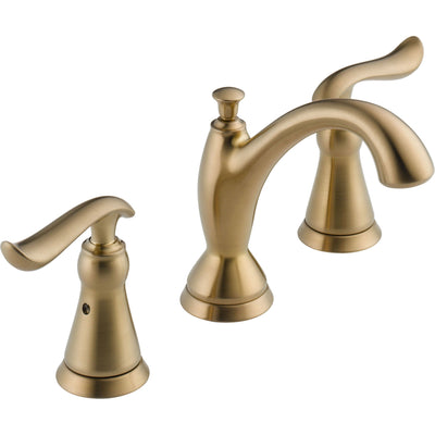 Delta Champagne Bronze Finish Linden Collection QUANTITY (2) Widespread Bathroom Sink Faucets and Robe Hook Package D052CR