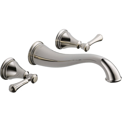 Delta Polished Nickel Finish Cassidy Collection QUANTITY (2) Double Handle Wall Mount Bathroom Faucets INCLUDES Rough-in Valves Package D057CR