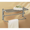 Gatco 1541 Hotel Style Chrome Finish Double Towel Rack Bar with Bathroom Shelf