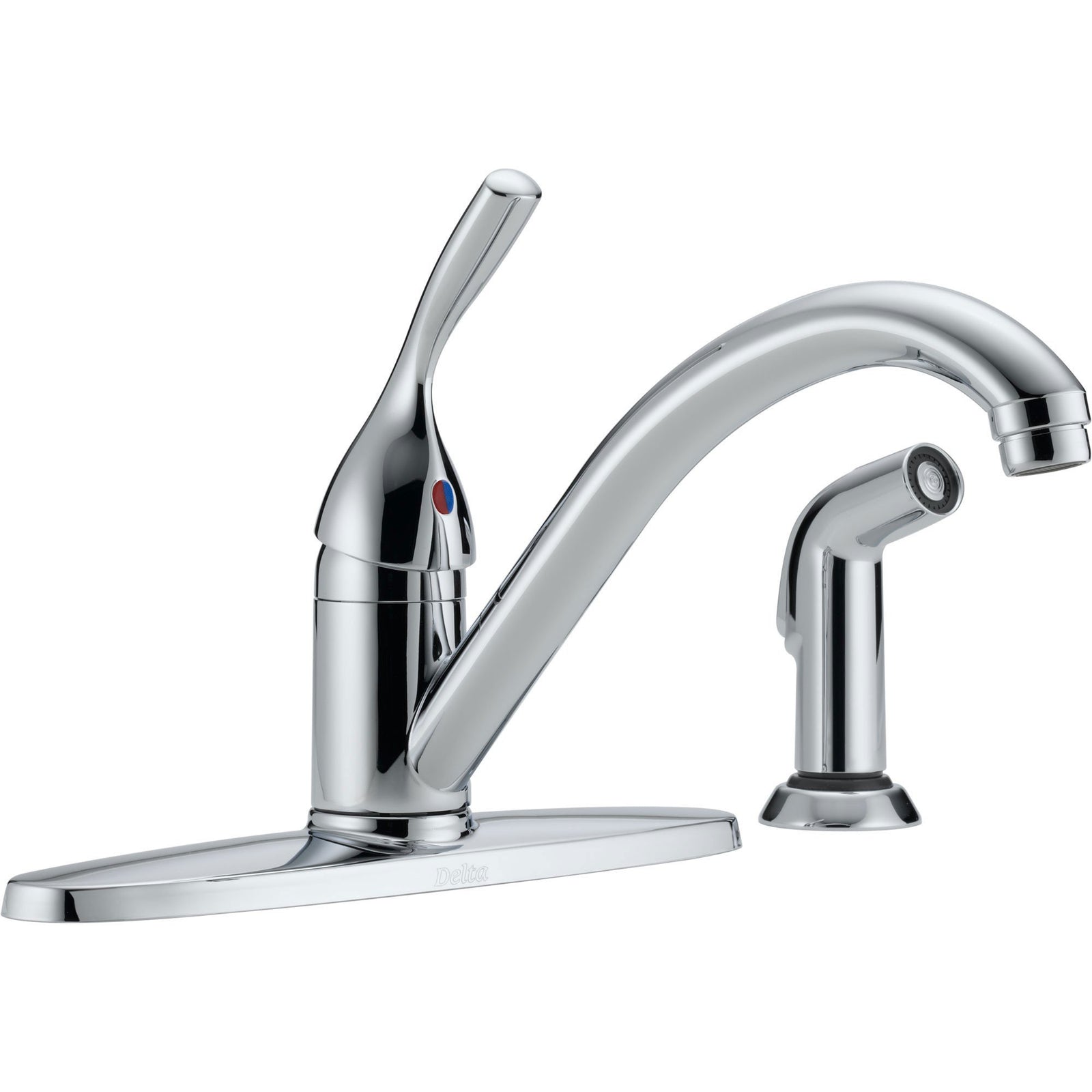 Delta Classic Single Handle Side Sprayer Modern Kitchen Faucet in Chrome 473786