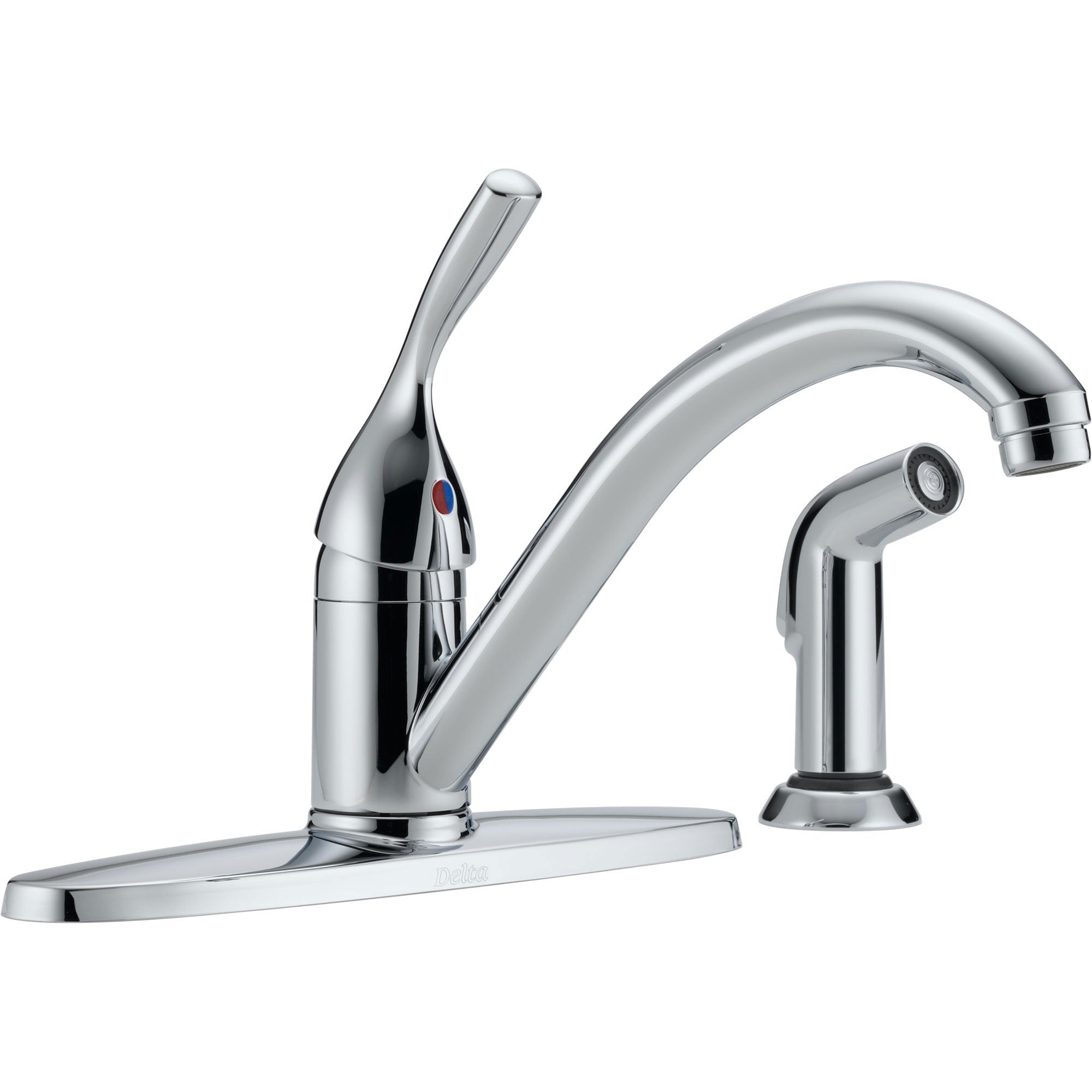Delta Classic Single Handle Side Sprayer Modern Kitchen Faucet in Chrome 473786
