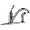 Delta Stainless Steel Finish Single Handle Swivel Spout Kitchen Faucet with Sprayer D400SSDST