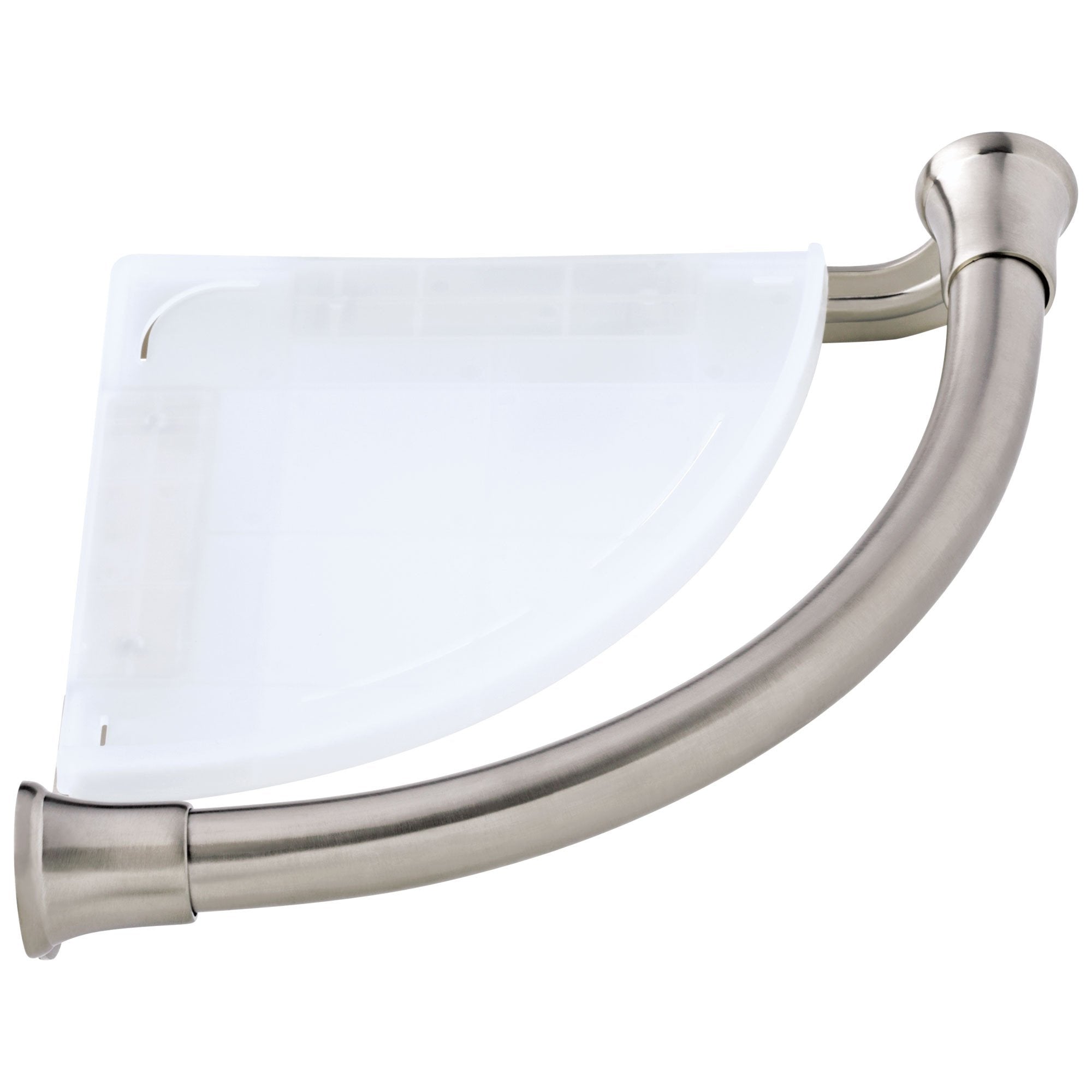 Delta Bath Safety Collection Stainless Steel Finish Transitional Style Shower Corner Bathroom Shelf with Assist Grab Bar D41416SS