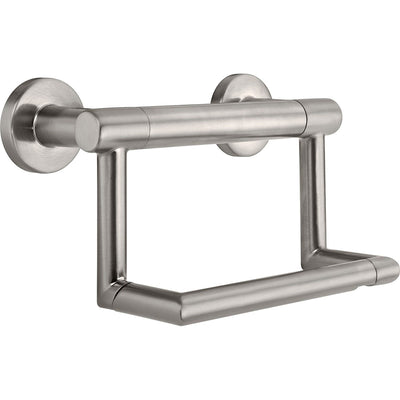 Delta Bath Safety Stainless Steel Finish BASICS Accessory Set Includes: 18" Grab Bar, Corner Shower Shelf, TP Holder with Assist Grab Bar D10112AP