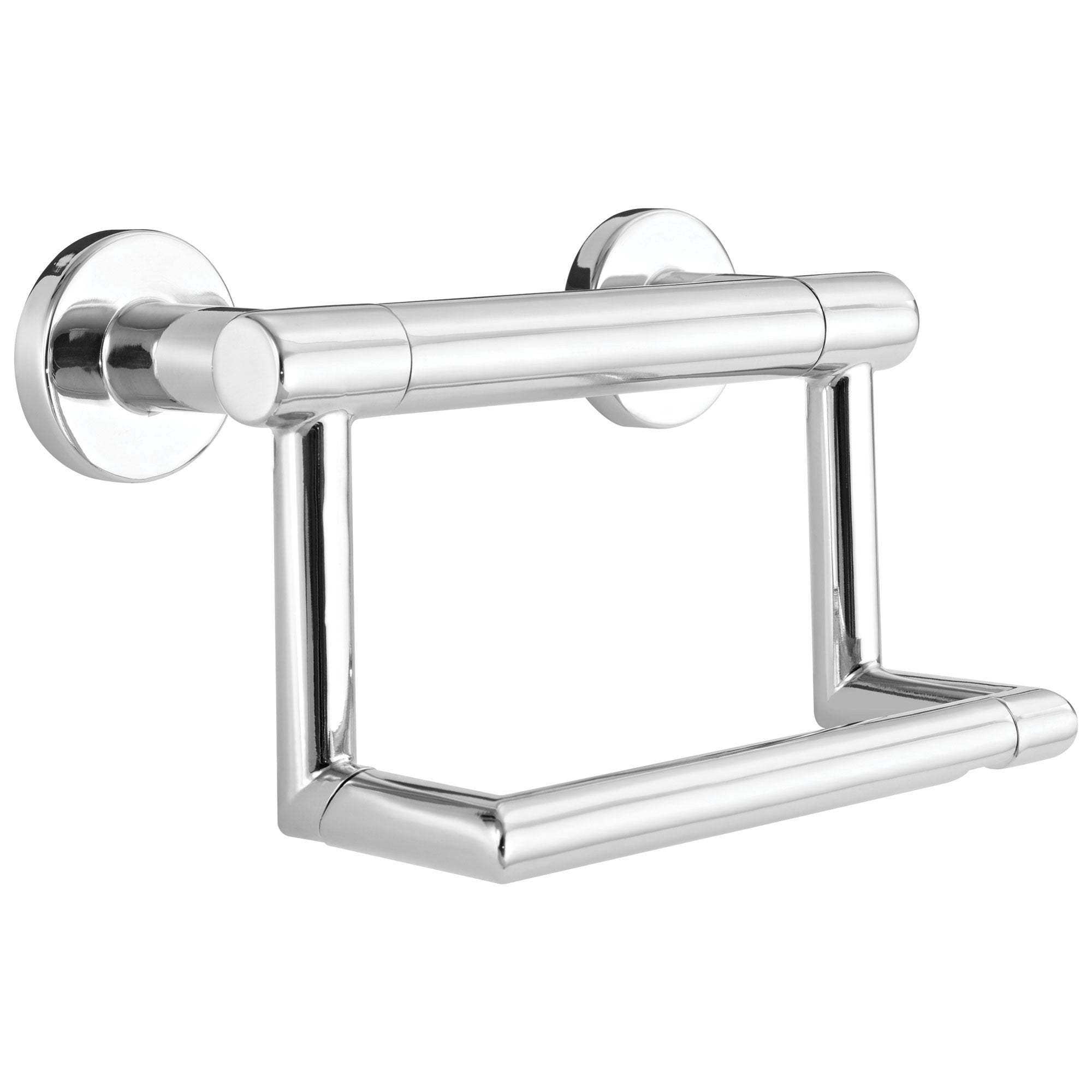 Delta Bath Safety Collection Chrome Finish Contemporary Toilet Tissue Paper Holder with Assist Grab Bar D41550