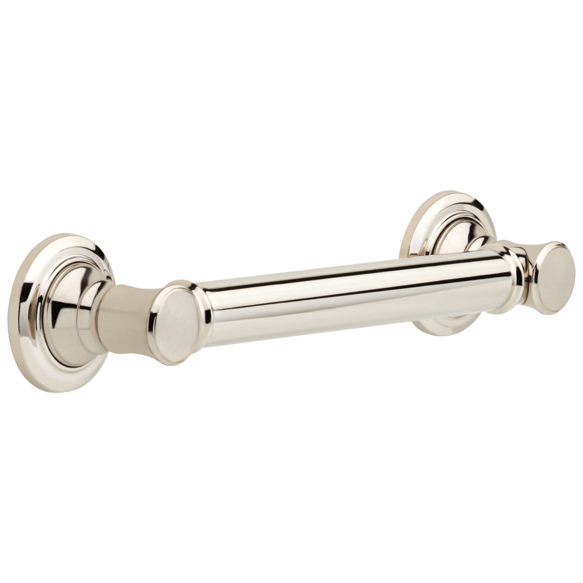 Delta Bath Safety Collection Polished Nickel Finish Traditional Decorative ADA Approved Short 12" Grab Bar Handle for Bathroom or Shower D41612PN