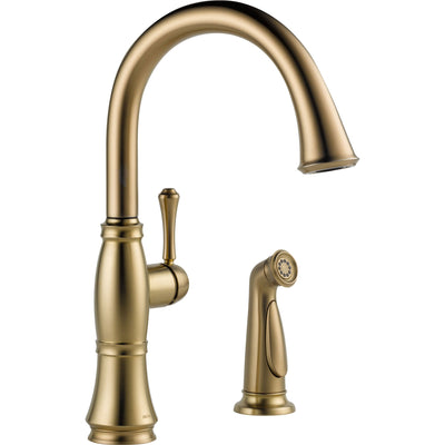 Delta Cassidy Collection Champagne Bronze Single Handle Kitchen Faucet with Side Spray, Single Handle Bar Faucet, and Pot Filler Faucet Package D063CR