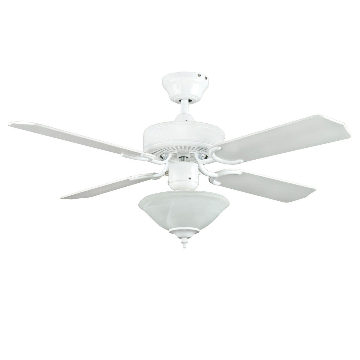 Concord Fans 42" White Modern Small Ceiling Fan with Bowl Fan Light Kit
