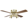 Concord Fans 42" Small Polished Brass Low Profile Hugger Ceiling Fan with Lights