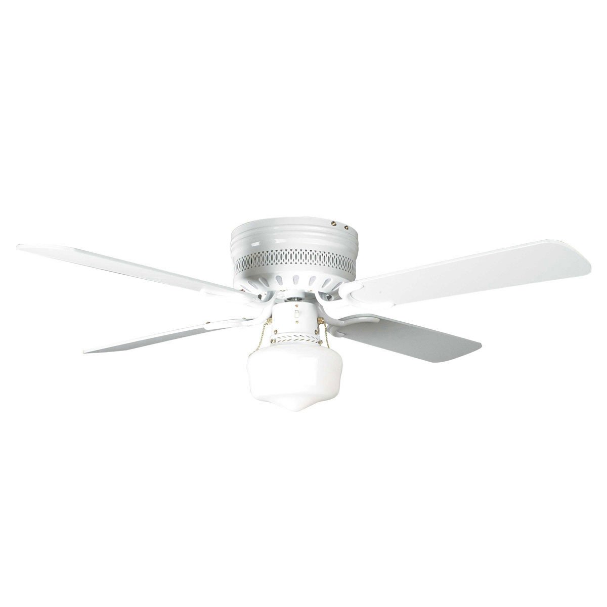 Concord Fans 42" Small White Low Profile Hugger Ceiling Fan with Light Kit