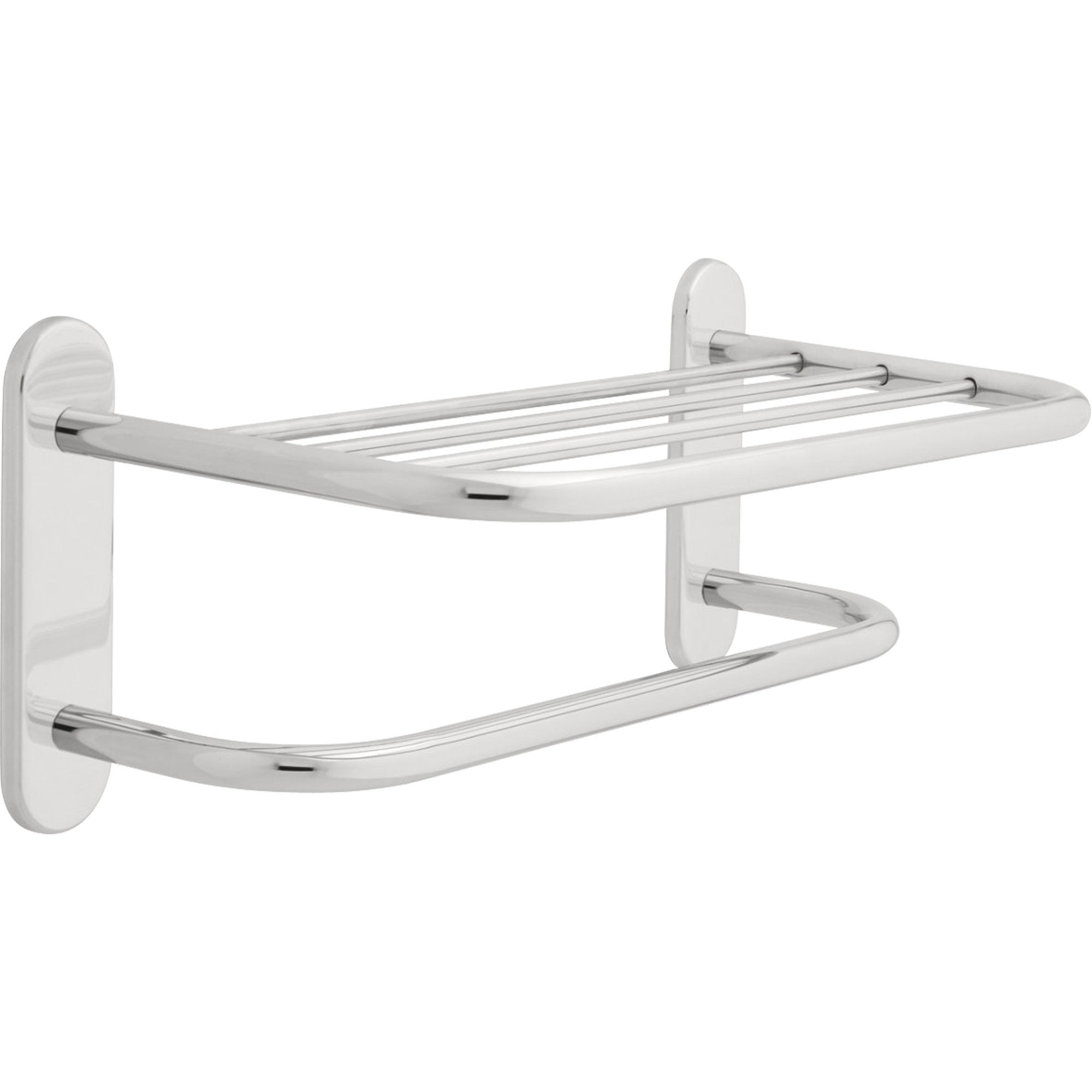 Delta 18 inch Concealed Mount Towel Shelf with Single Towel Bar in Chrome 572860
