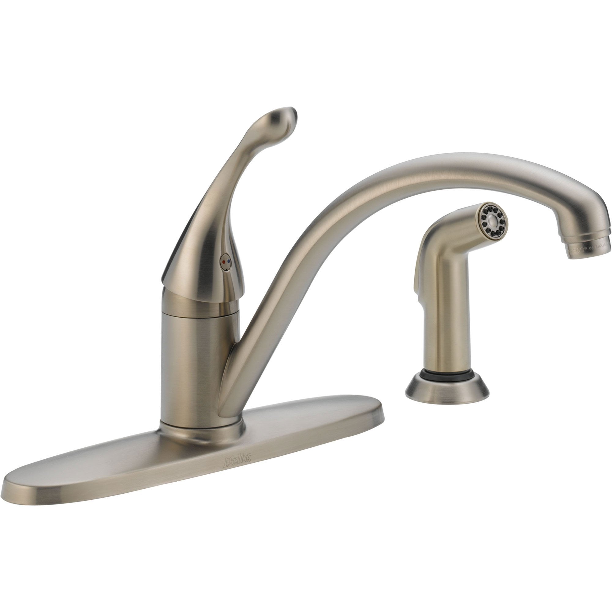 Delta Collins Single Handle Stainless Finish Kitchen Faucet w/ Side Spray 465287
