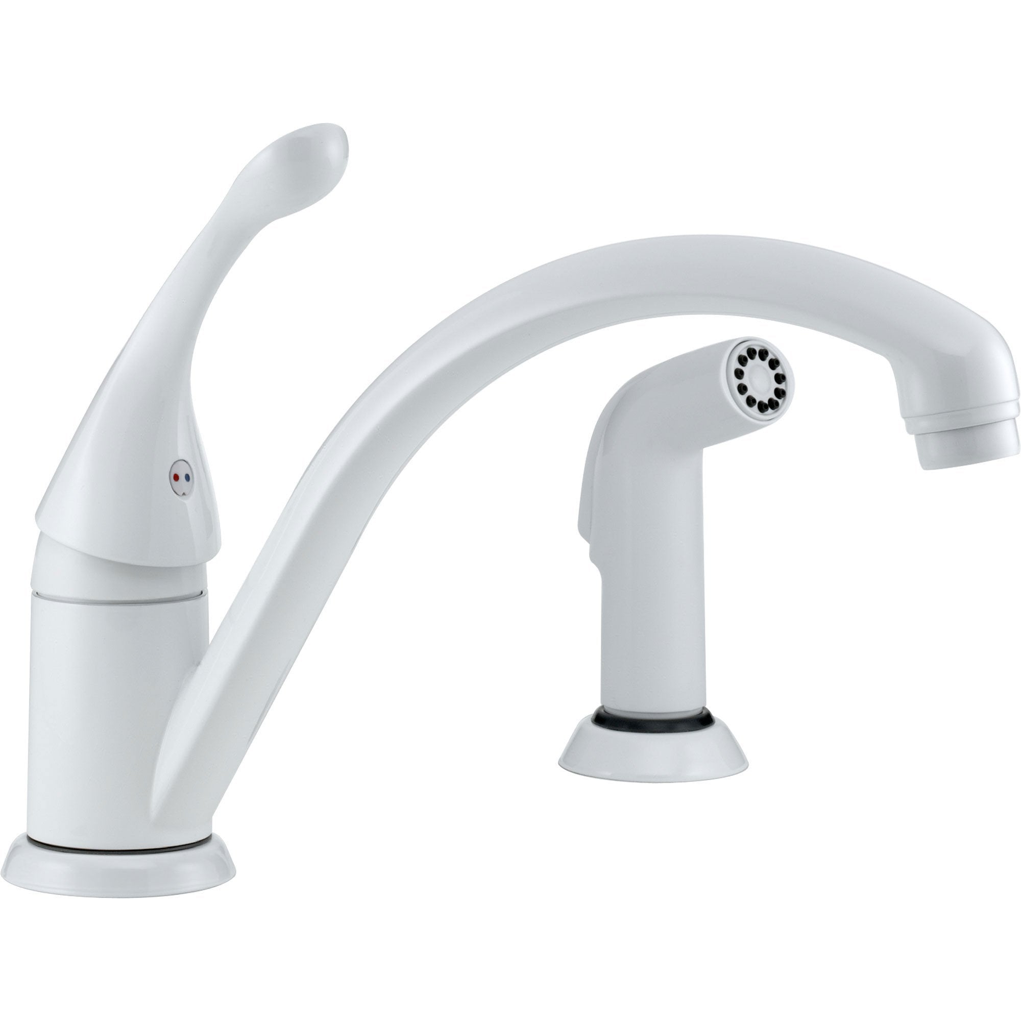 Delta Collins Single Handle White Kitchen Faucet with Side Sprayer 474518