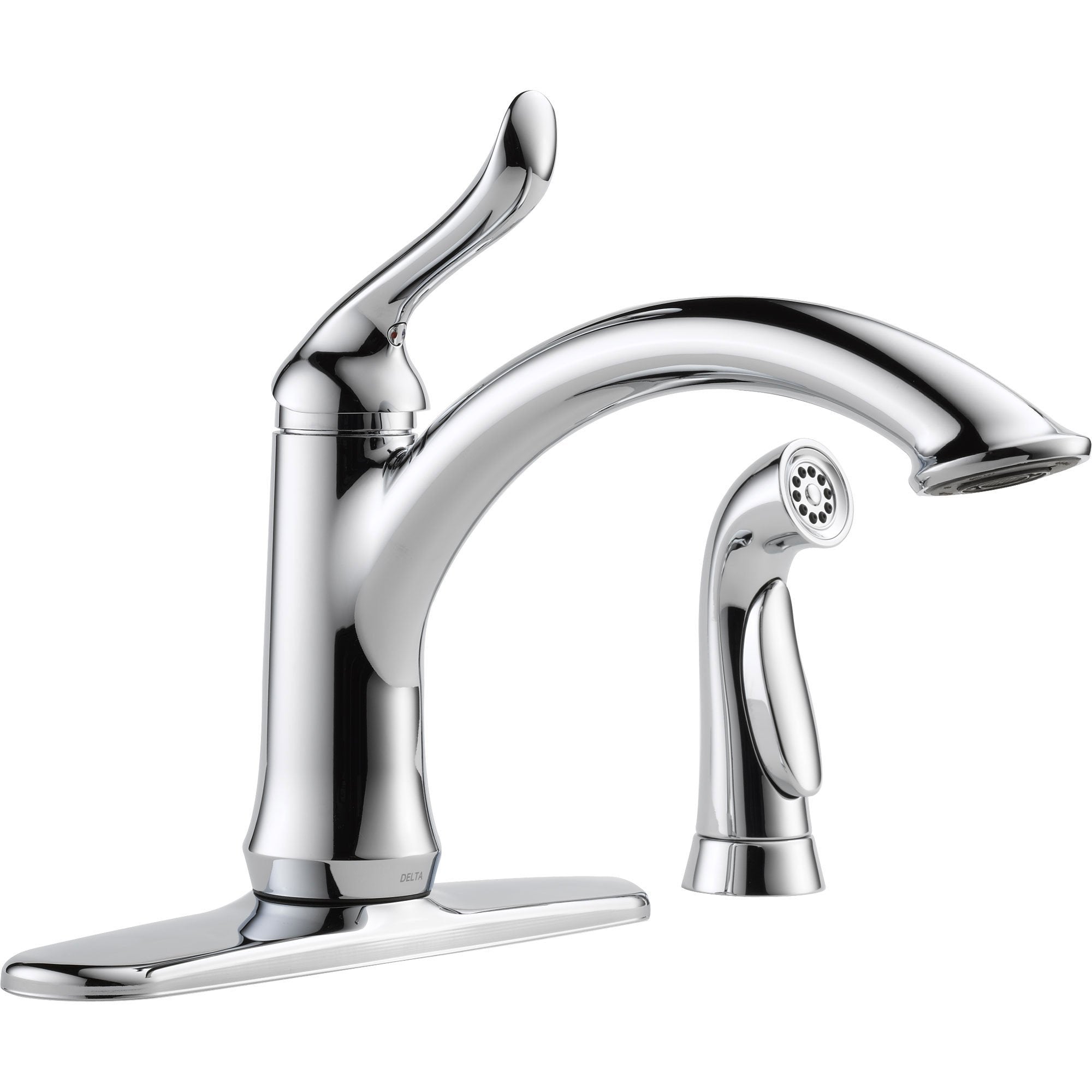 Delta Linden Polished Chrome Single Handle Kitchen Faucet with Sprayer 486280