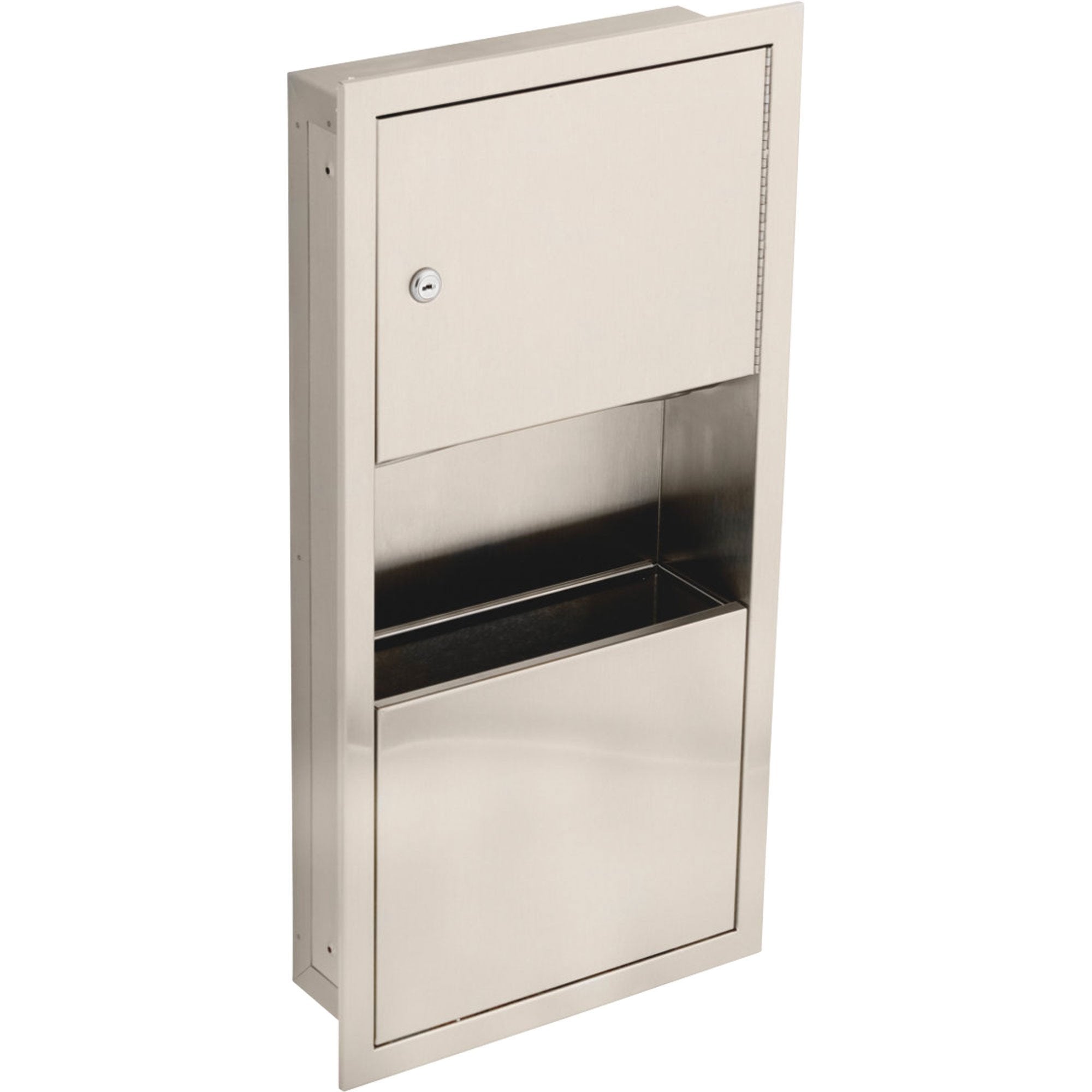 Delta Small Recessed Stainless Steel Towel Dispenser & Waste Receptacle 572966