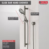 Delta Stainless Steel Finish 4-Setting Hand Shower Spray with Slide Bar, Hose, and Wall Elbow D51361SS