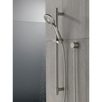 Delta Stainless Steel Finish 4-Setting Hand Shower Spray with Slide Bar, Hose, and Wall Elbow D51361SS