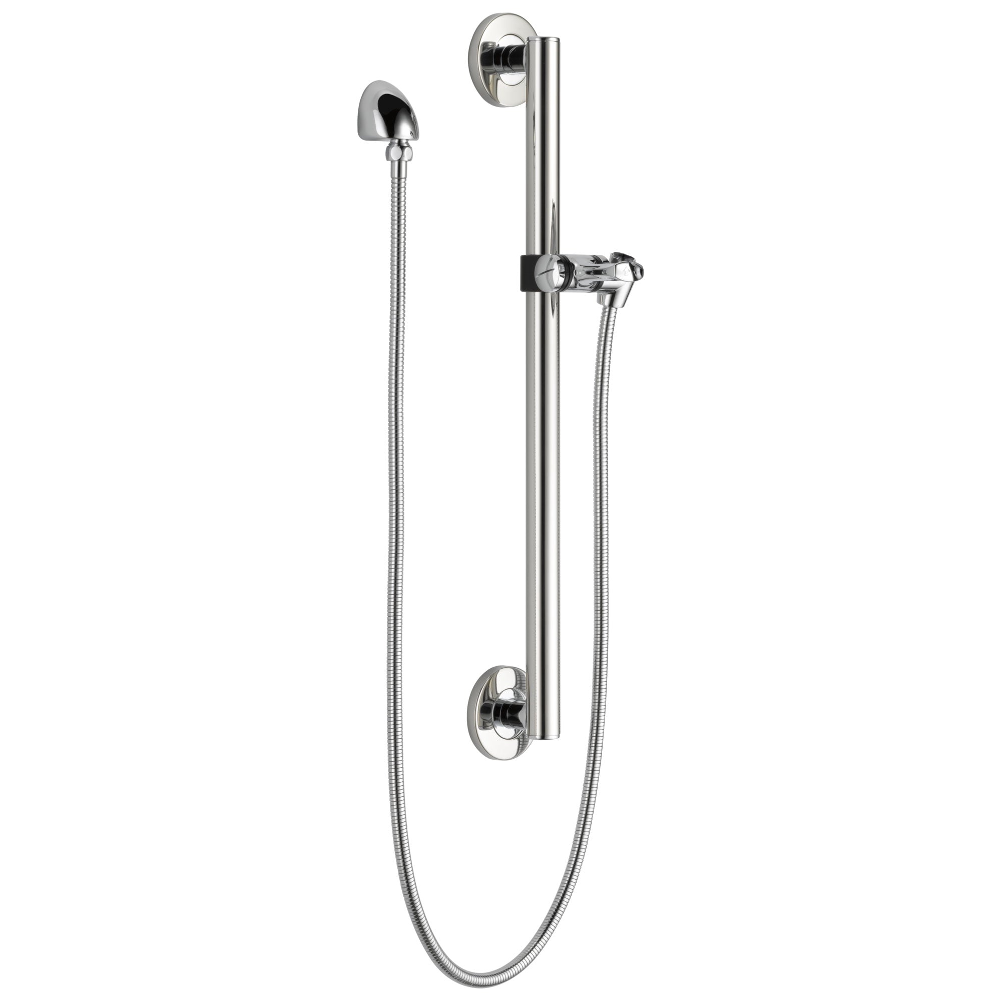 Delta Chrome Finish Modern Slide Bar / Grab Bar Assembly with Adjustable Mounting Bracket, Wall Elbow, and Hose (Requires Hand Spray) D51600