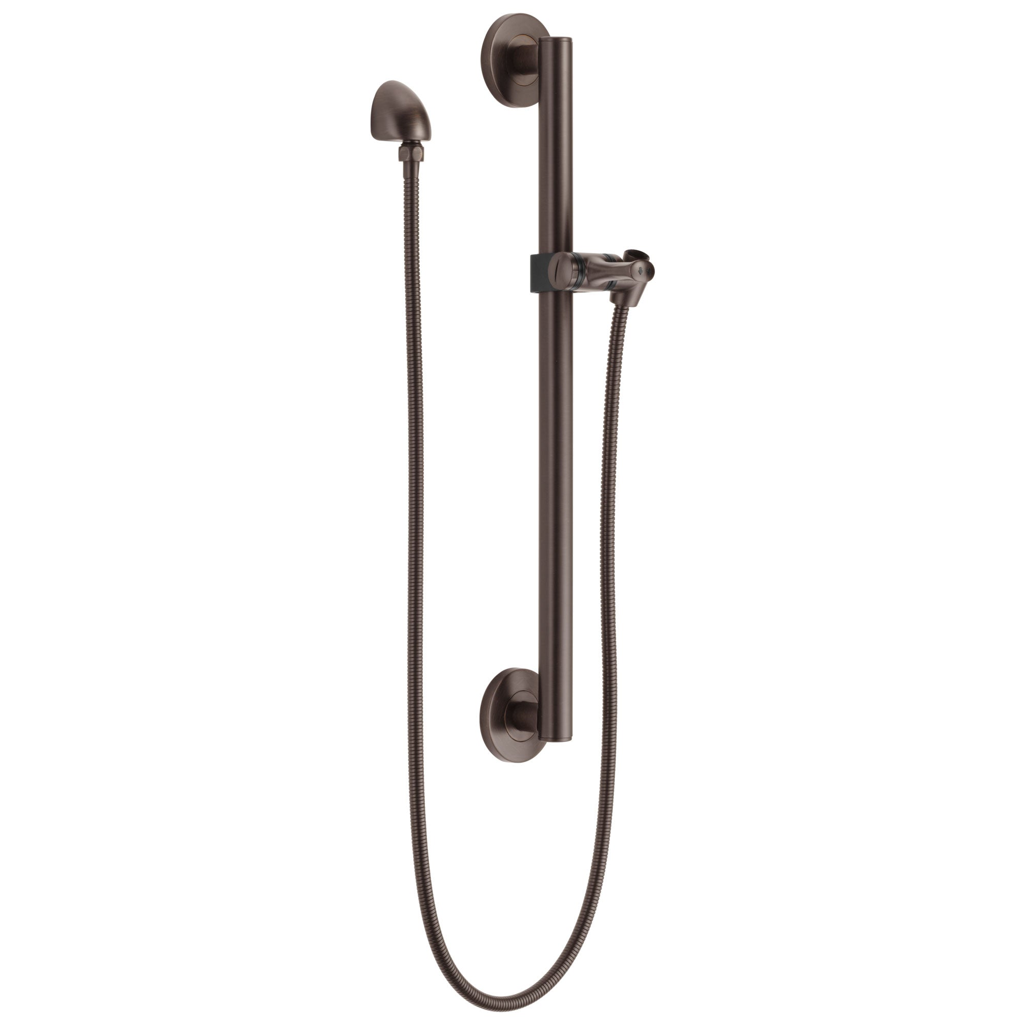Delta Venetian Bronze Finish Modern Slide Bar / Grab Bar Assembly with Adjustable Mounting Bracket, Wall Elbow, and Hose (Requires Hand Spray) D51600RB