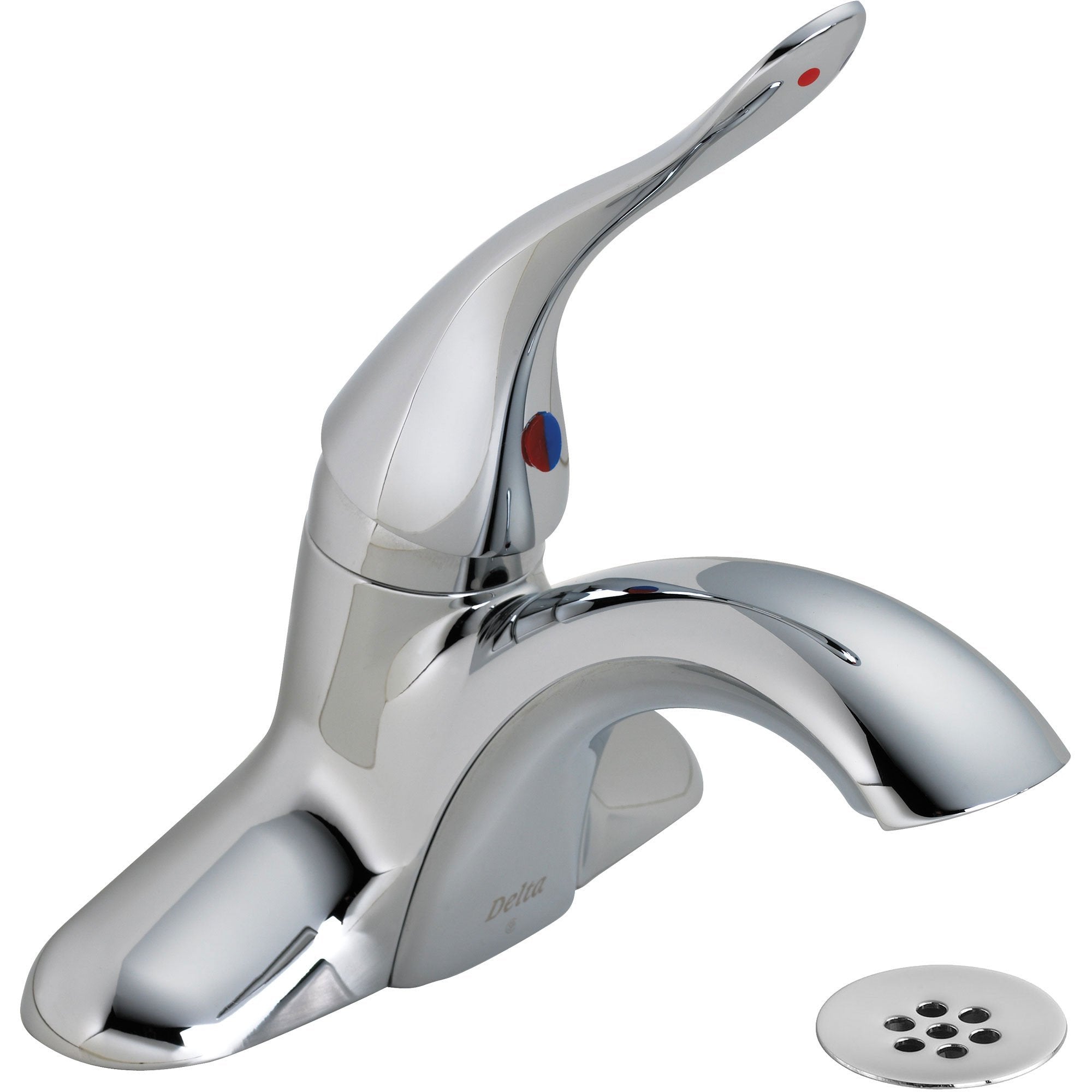 Delta Commercial Chrome Single Handle Low-Arc Centerset Bathroom Faucet 608688