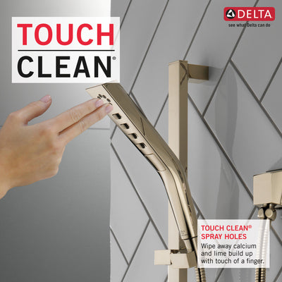 Delta Polished Nickel Finish H2Okinetic Modern 3-Setting Slide Bar Hand Shower with Hose D51799PN