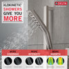 Delta Stainless Steel Finish H2Okinetic Modern 3-Setting Slide Bar Hand Shower with Hose D51799SS