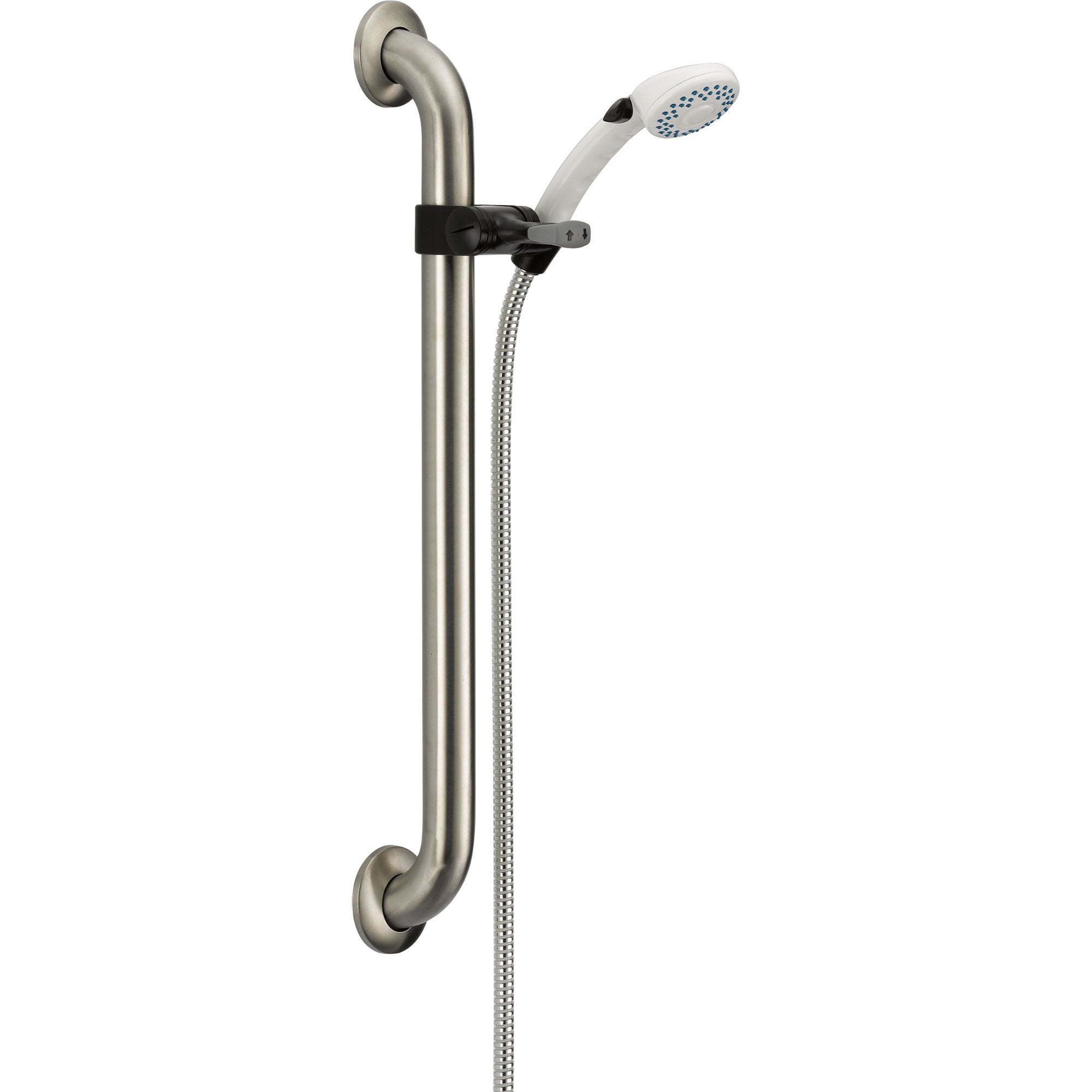 Delta 2-Spray Hand Shower Faucet with Stainless Steel Finish 24" Grab Bar 561107