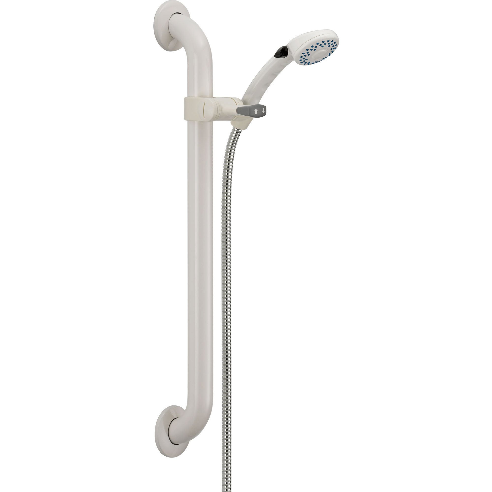 Delta 2-Spray Personal Hand Shower Faucet with White Finish 24" Grab Bar 561109