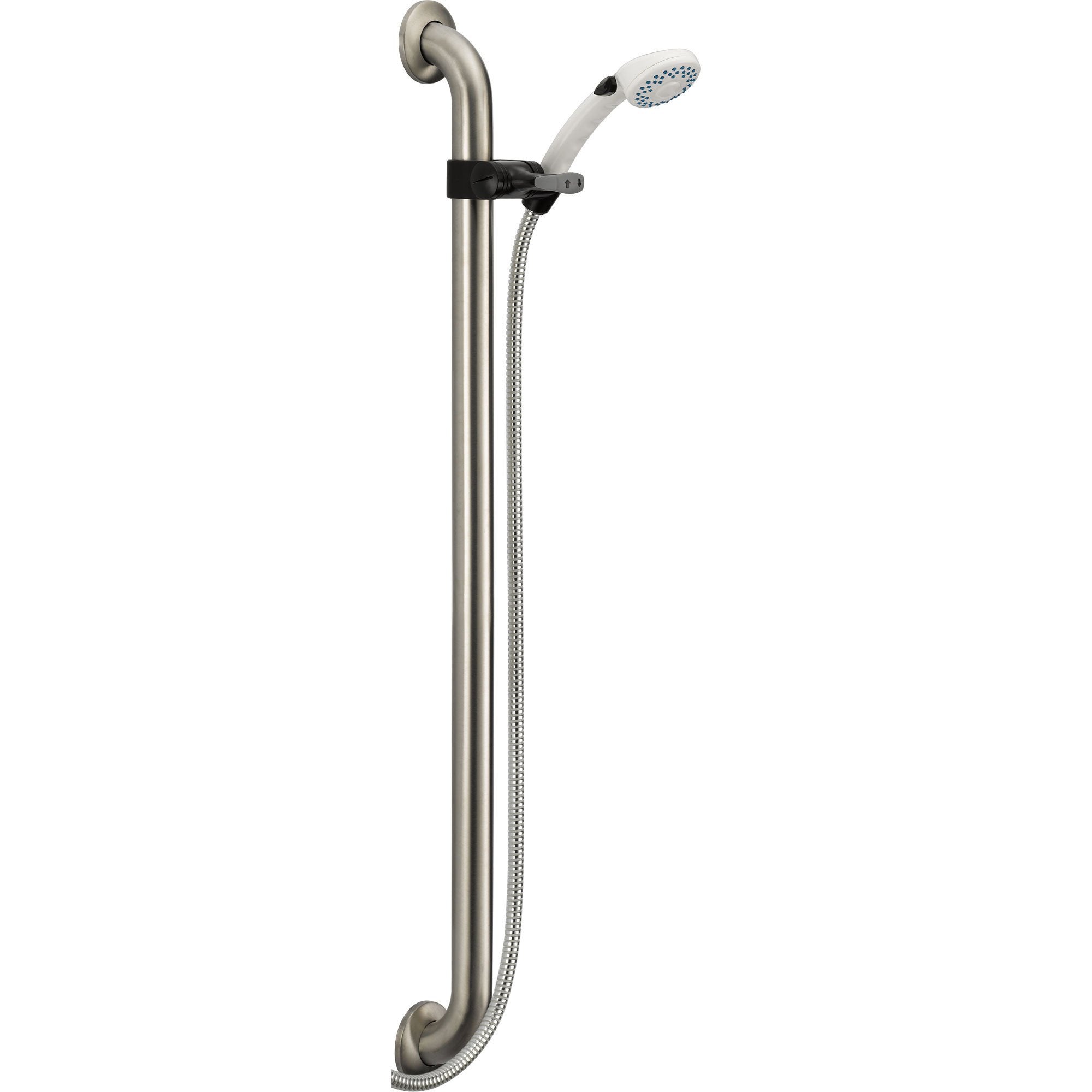 Delta 2-Spray Hand Shower Faucet with Stainless Steel Finish 36" Grab Bar 561111