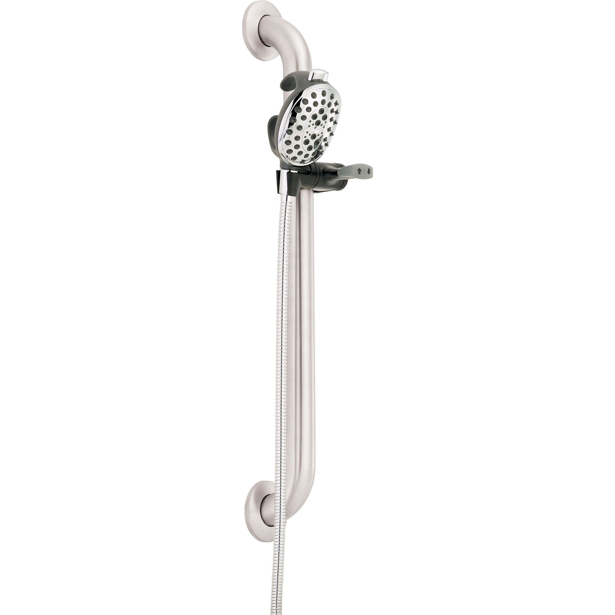 Delta ADA Compliant 4-Spray Palm Hand Shower in Chrome with 24" Grab Bar 561112