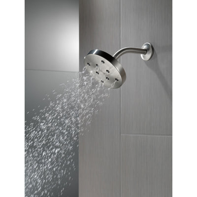 Delta Stainless Steel Finish H2Okinetic Single-Setting Round Metal Raincan Shower Head D52175SS