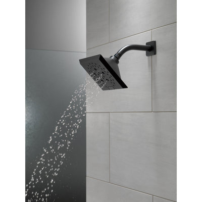 Delta Matte Black Finish H2Okinetic 5-Setting Angular Modern Raincan Shower Head D52664BL