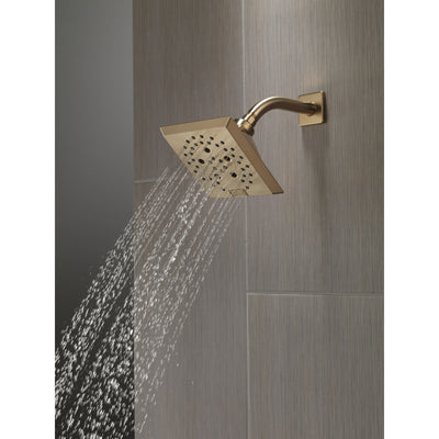 Delta Champagne Bronze Finish H2Okinetic 5-Setting Angular Modern Raincan Shower Head D52664CZ