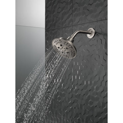 Delta Stainless Steel Finish H2Okinetic 5-Setting Transitional Raincan Shower Head D52666SS