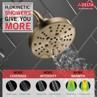 Delta Champagne Bronze Finish H2Okinetic 5-Setting Contemporary Raincan Shower Head D52668CZ