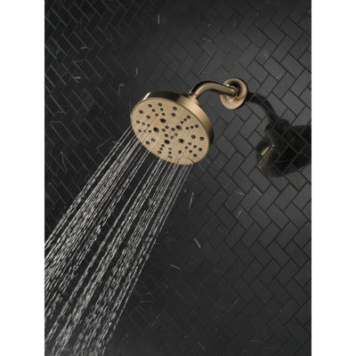 Delta Champagne Bronze Finish H2Okinetic 5-Setting Contemporary Raincan Shower Head D52668CZ