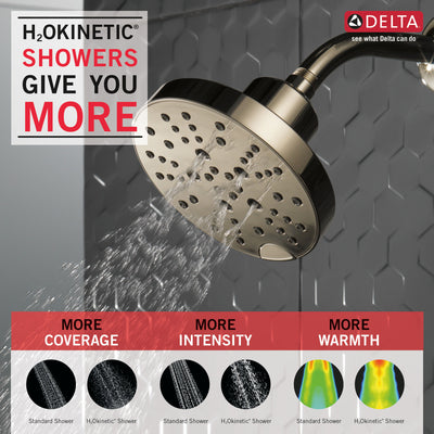 Delta Polished Nickel Finish H2Okinetic 5-Setting Contemporary Raincan Shower Head D52668PN