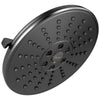 Delta Universal Showering Components Collection Matte Black Finish H2Okinetic 3-Setting Raincan Shower Head D52688BL
