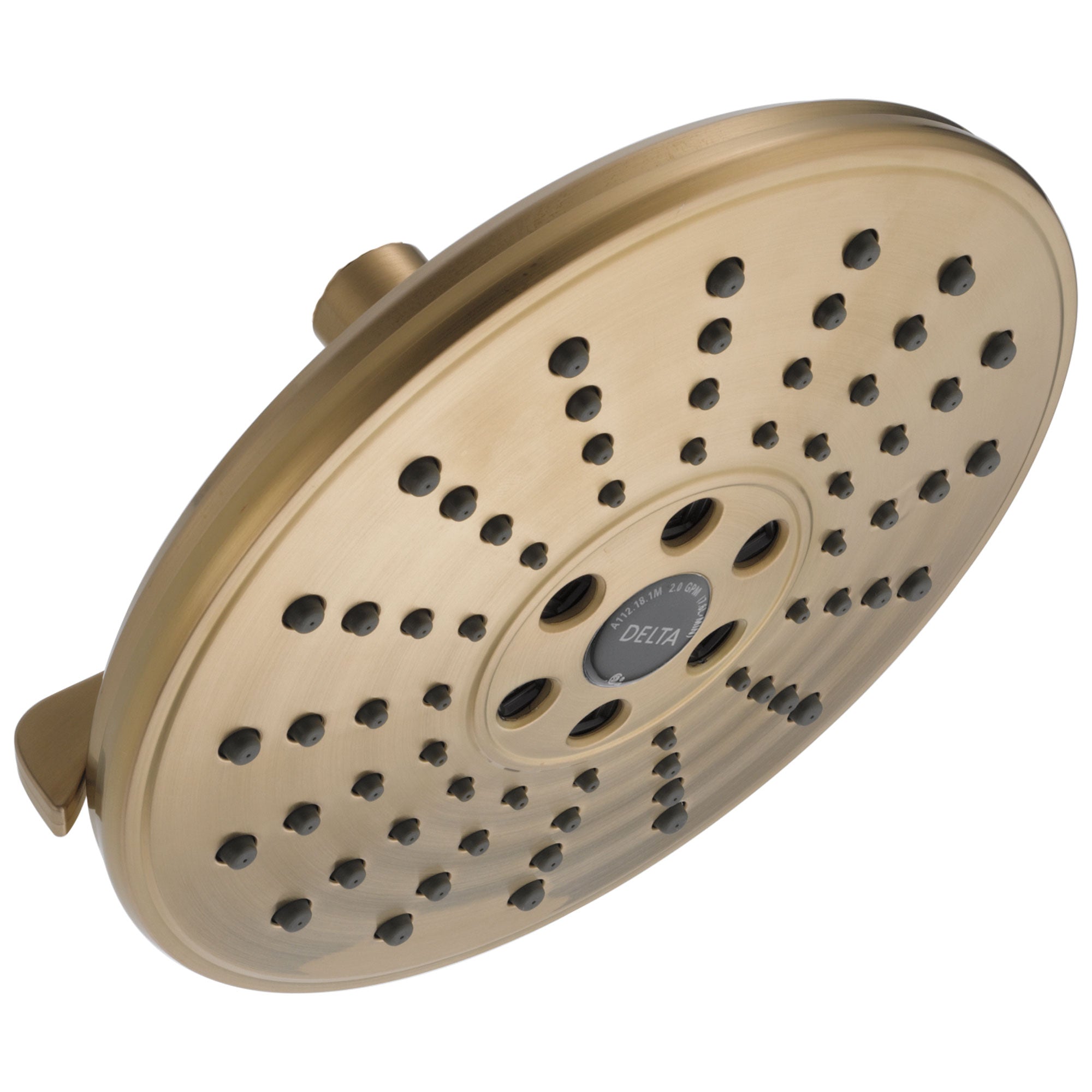 Delta Universal Showering Components Collection Champagne Bronze Finish H2Okinetic 3-Setting Raincan Shower Head D52688CZ