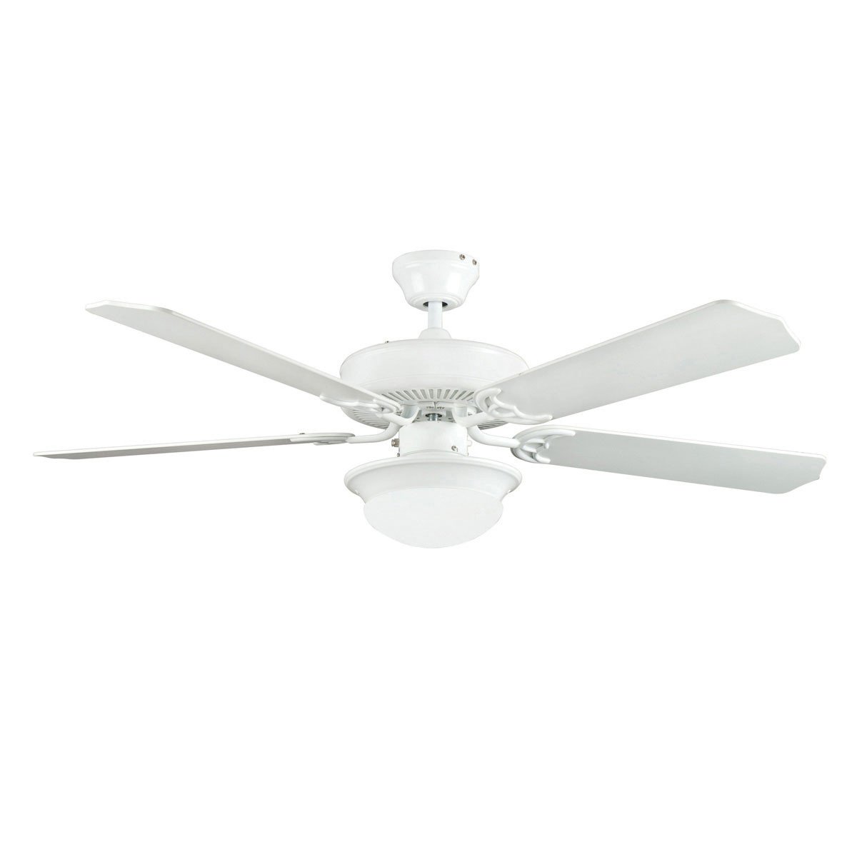 Concord Fans 52" Modern Energy Saver White Ceiling Fan with Round Light Kit