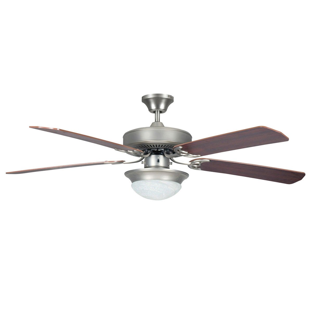 Concord Fans 52" Heritage Fusion Satin Nickel Modern Ceiling Fan with Light Kit