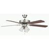 Concord Fans 52" Heritage Home Elegant Satin Nickel Ceiling Fan with 3 Lights