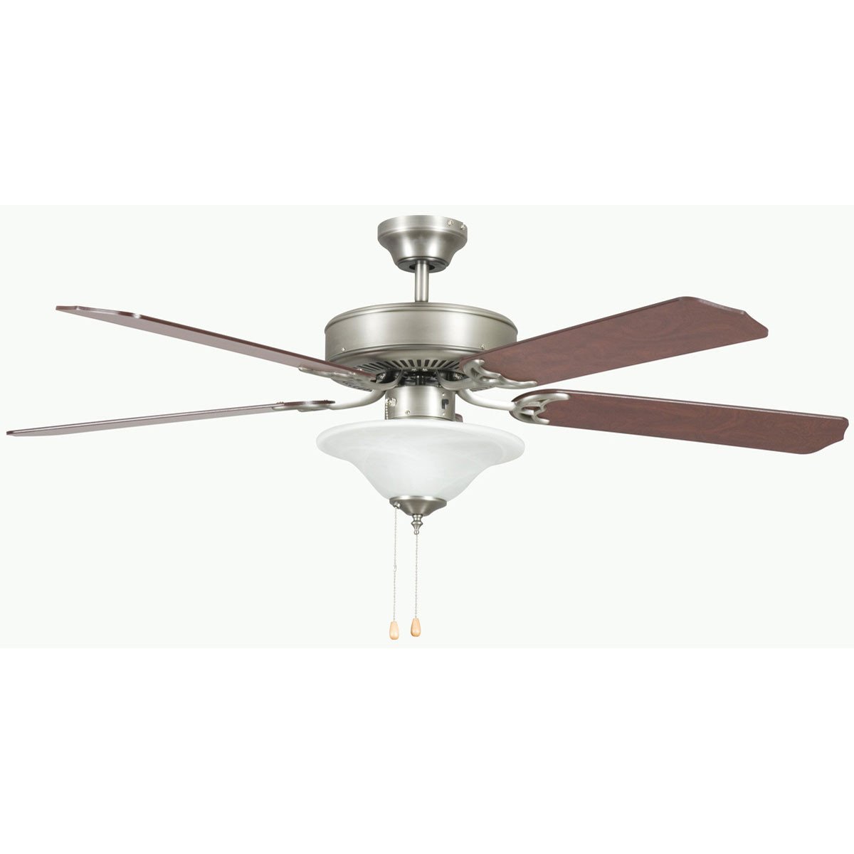 Concord Fans 52" Heritage Square Satin Nickel Ceiling Fan with Light Kit