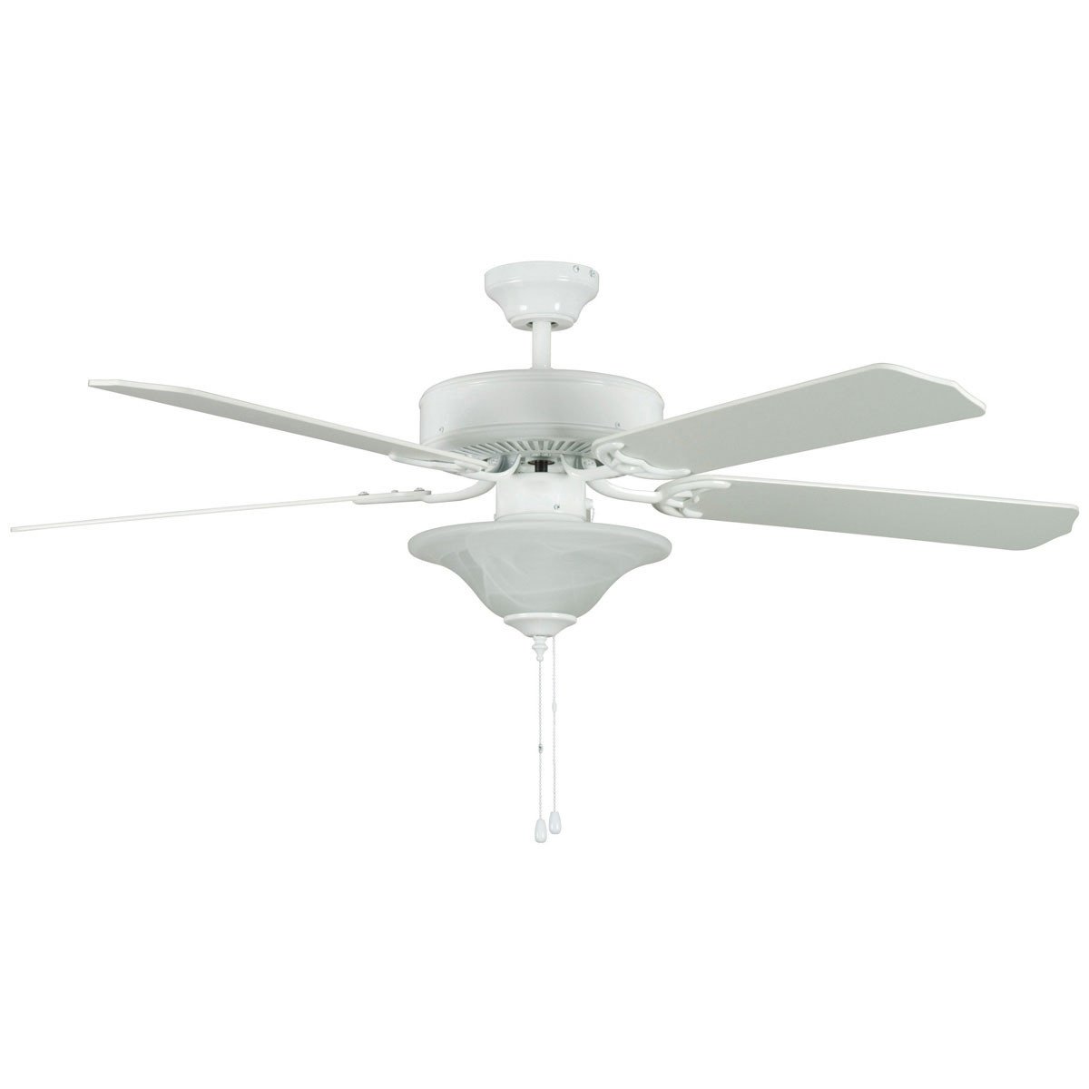 Concord Fans 52" Heritage Square Energy Saver White Ceiling Fan with Light Kit