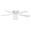 Concord Fans 52" Low Profile Hugger White Ceiling Fan with Center Light Kit