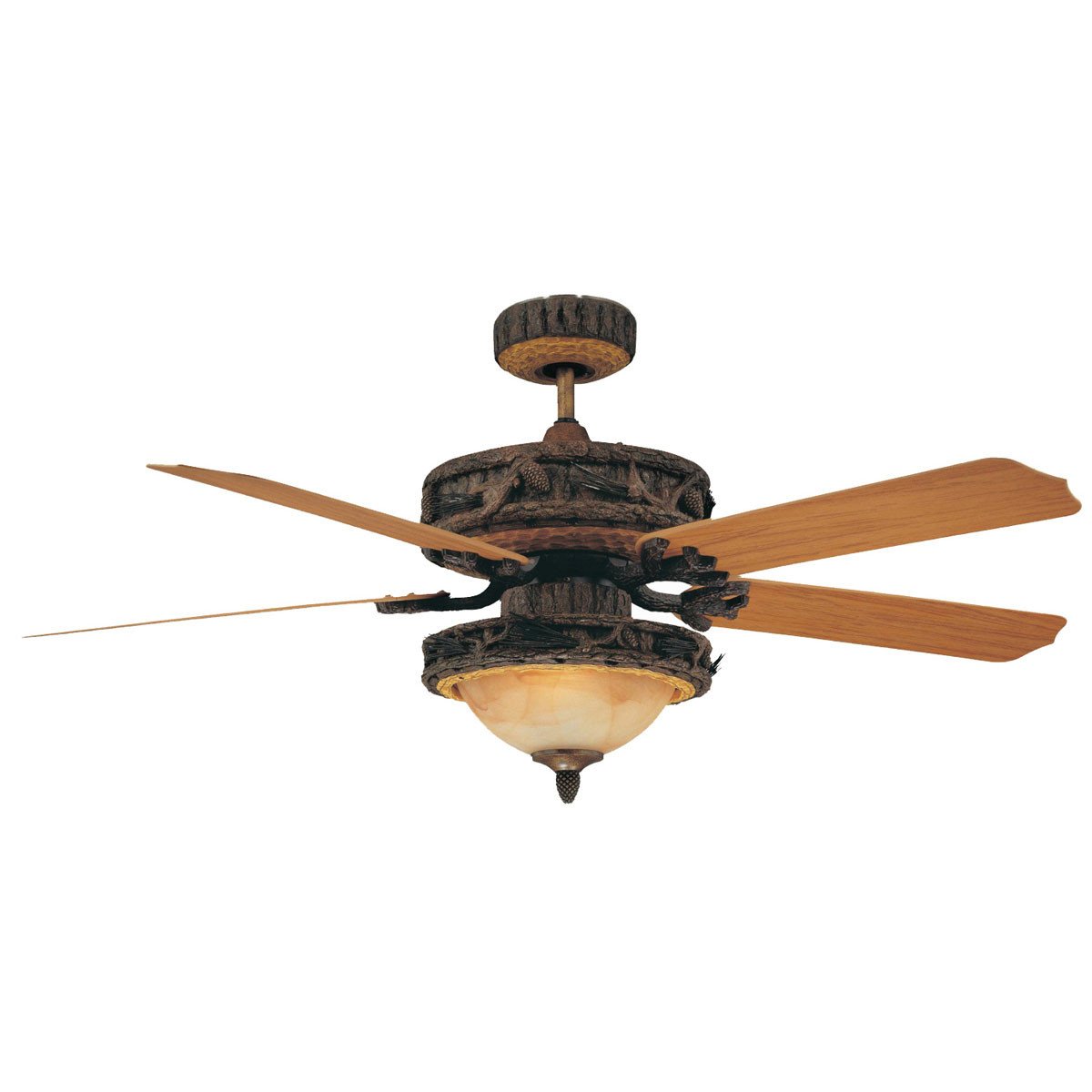 Concord Fans 52" Ponderosa Old World Leather Outdoor Ceiling Fan with Light